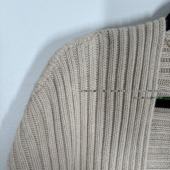 Urban Outfitters Women S Cream Knit Cotton Leo Ribbed Open-Front Cardigan - Picture 6 of 10